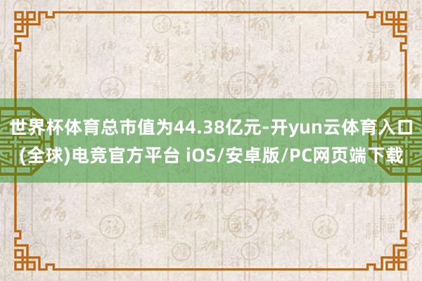 世界杯体育总市值为44.38亿元-开yun云体育入口(全球)电竞官方平台 iOS/安卓版/PC网页端下载
