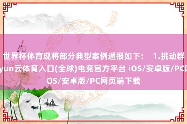 世界杯体育现将部分典型案例通报如下：  1.挑动群体对立-开yun云体育入口(全球)电竞官方平台 iOS/安卓版/PC网页端下载